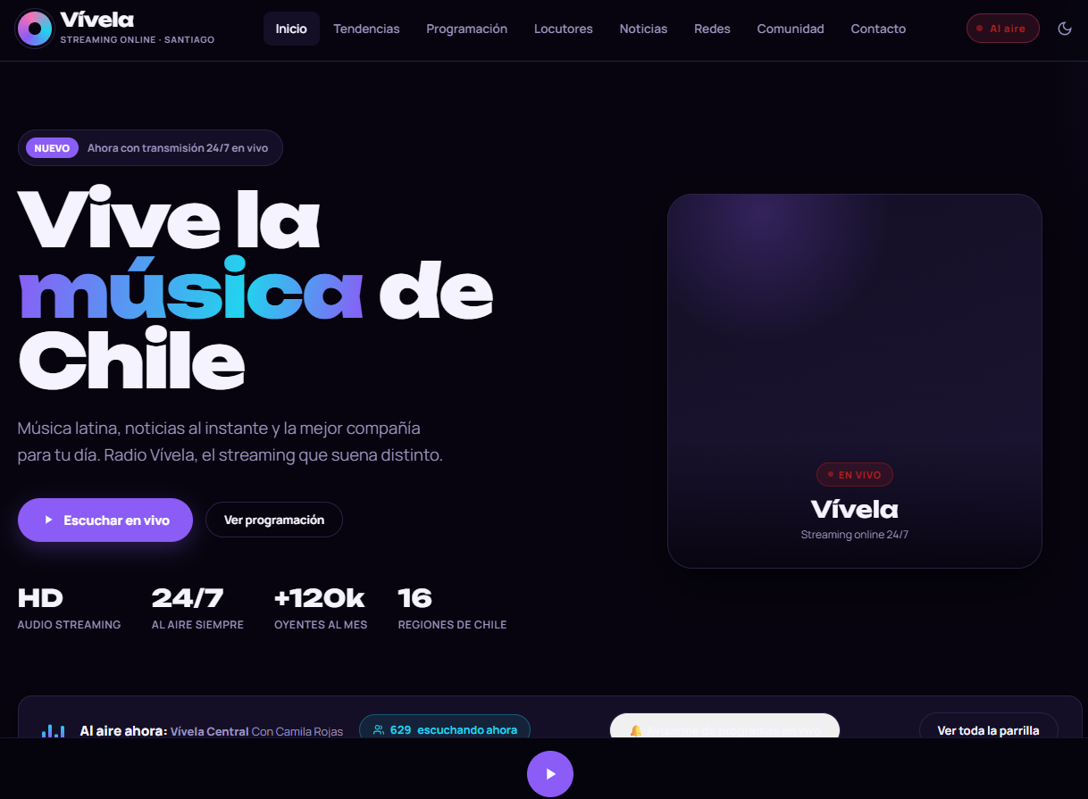Sitio web de Radio Vívela